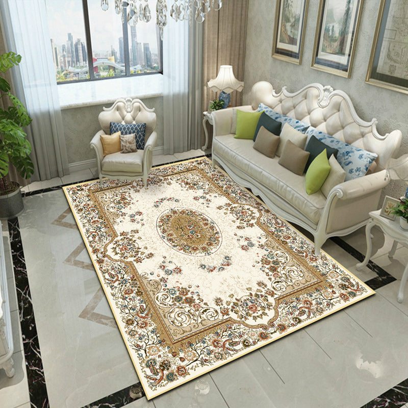 Splendor Traditional Rug Multi-Color Floral Carpet Non-Slip Washable Stain Resistant Rug for Living Room