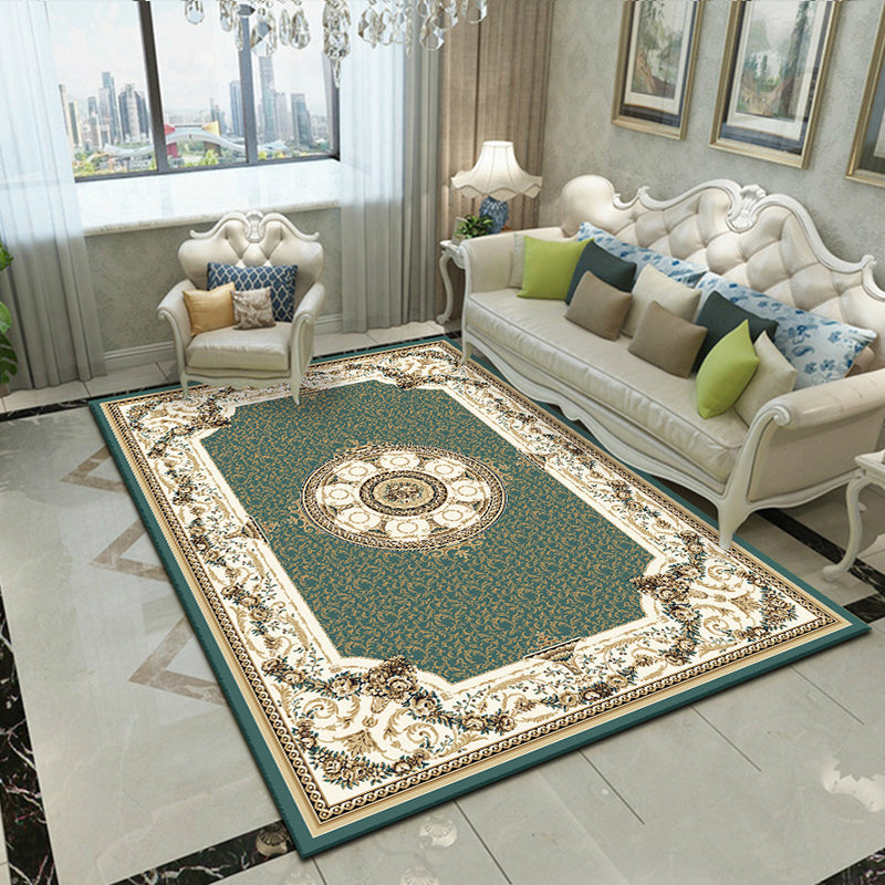 Splendor Traditional Rug Multi-Color Floral Carpet Non-Slip Washable Stain Resistant Rug for Living Room