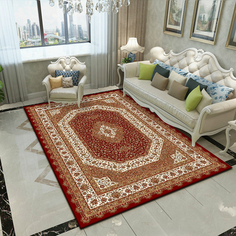 Splendor Traditional Rug Multi-Color Floral Carpet Non-Slip Washable Stain Resistant Rug for Living Room