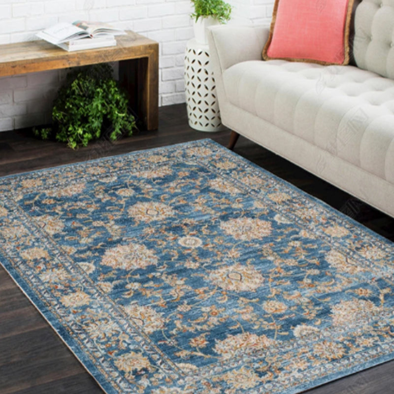 Antique Multicolor Glam Rug Polyester Floral Printed Carpet Pet Friendly Stain Resistant Anti-Slip Rug for Home