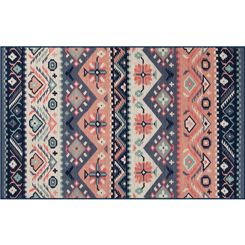 Distressed Moroccan Area Rug Multicolor Patterned Rug Anti-Slip Machine Washable Stain Resistant Rug for Home