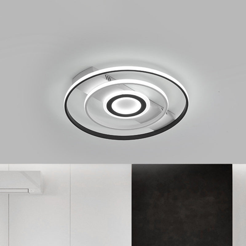 Plafoniera da incasso a soffitto moderna in alluminio con cornice rotonda/quadrata/rettangolare a LED per soggiorno in bianco e nero, luce bianca