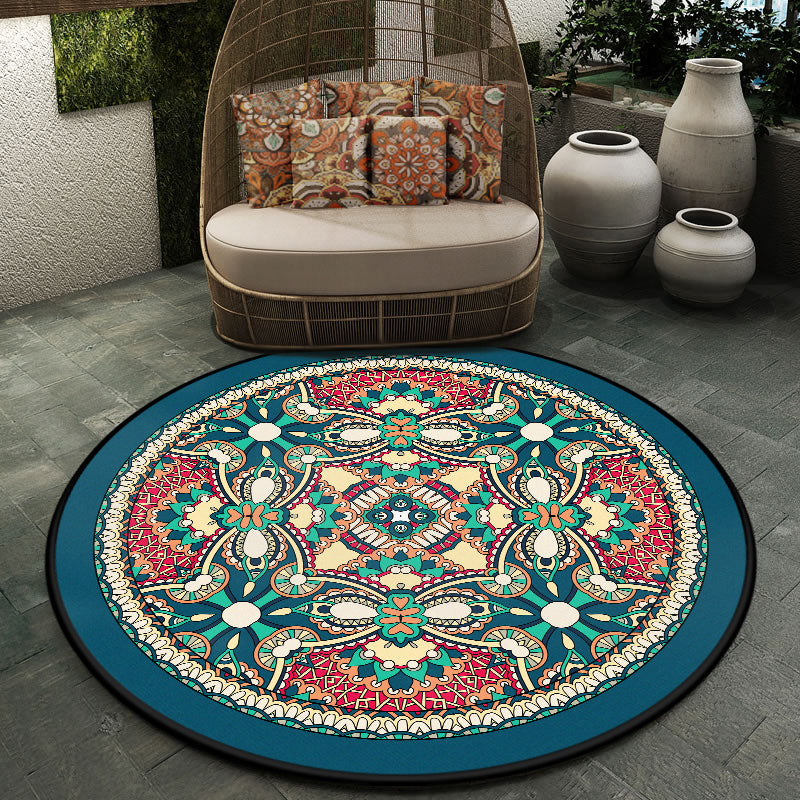 Alfombra de estilo marroquí retro multicolor mandala alfombra resistente a la alfombra resistente a la alfombra alfombra lavable sin deslizamiento para puerta para puerta