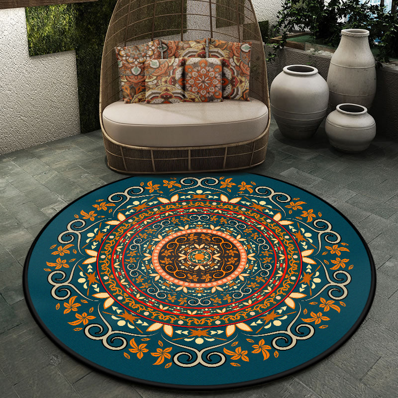 Alfombra de estilo marroquí retro multicolor mandala alfombra resistente a la alfombra resistente a la alfombra alfombra lavable sin deslizamiento para puerta para puerta