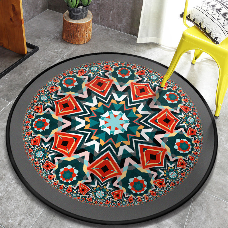 Alfombra de estilo marroquí retro multicolor mandala alfombra resistente a la alfombra resistente a la alfombra alfombra lavable sin deslizamiento para puerta para puerta