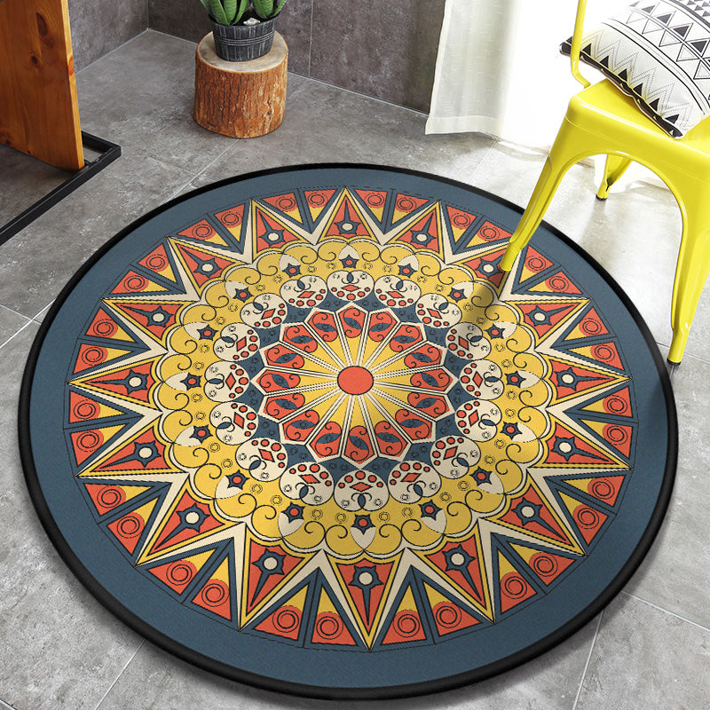 Alfombra de estilo marroquí retro multicolor mandala alfombra resistente a la alfombra resistente a la alfombra alfombra lavable sin deslizamiento para puerta para puerta