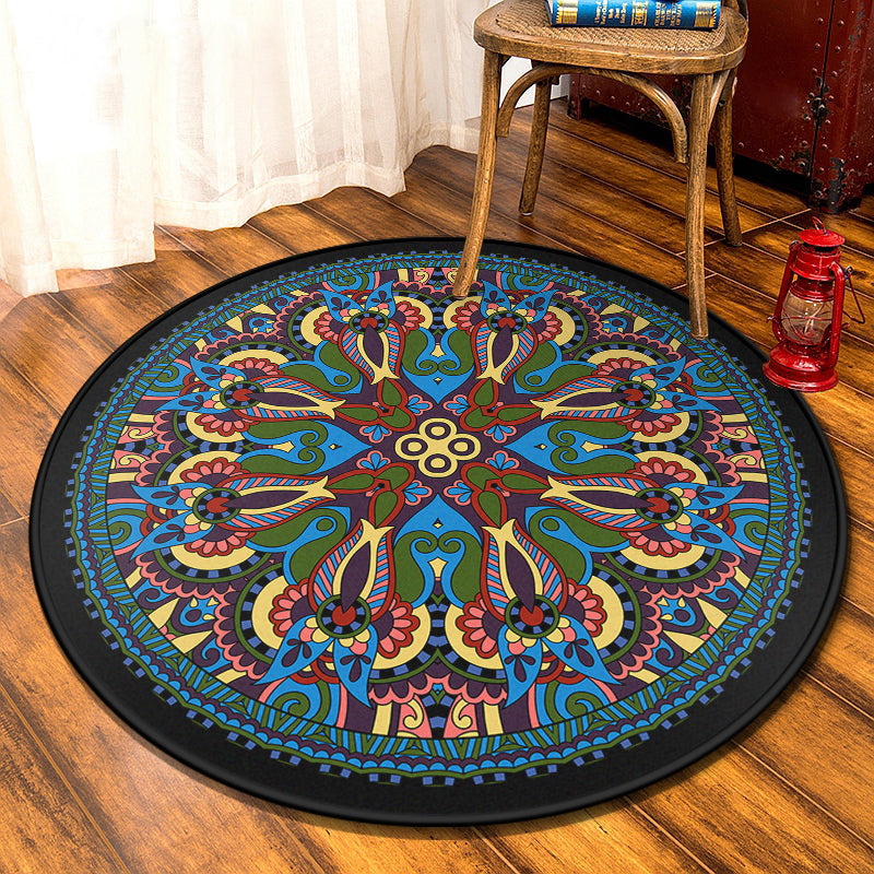 Alfombra de estilo marroquí retro multicolor mandala alfombra resistente a la alfombra resistente a la alfombra alfombra lavable sin deslizamiento para puerta para puerta