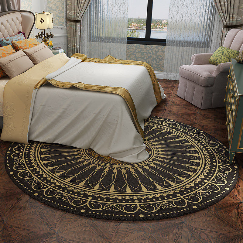 Alfombra de área de dormitorio multicolor alfombra de estampado marroquí de mandala