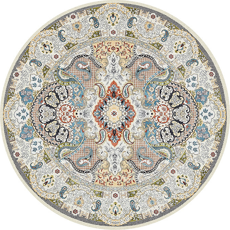 Alfombra de área de dormitorio multicolor alfombra de estampado marroquí de mandala