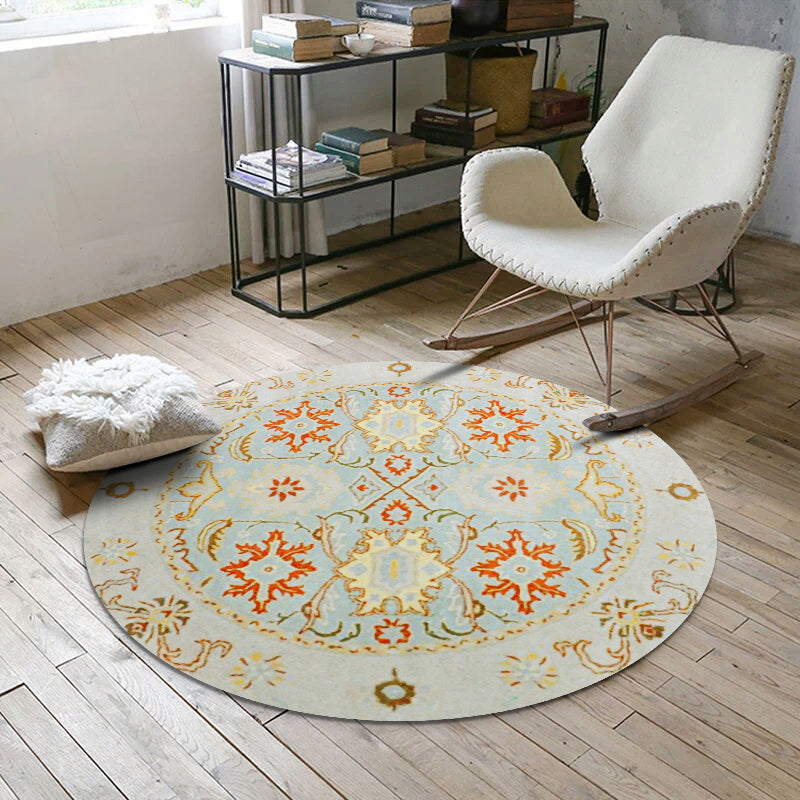 Nostálgica Multicolor Rug Moroccan Polypropileno Área floral Alfombra lavable con respaldo de la alfombra para mascotas para el hogar para el hogar