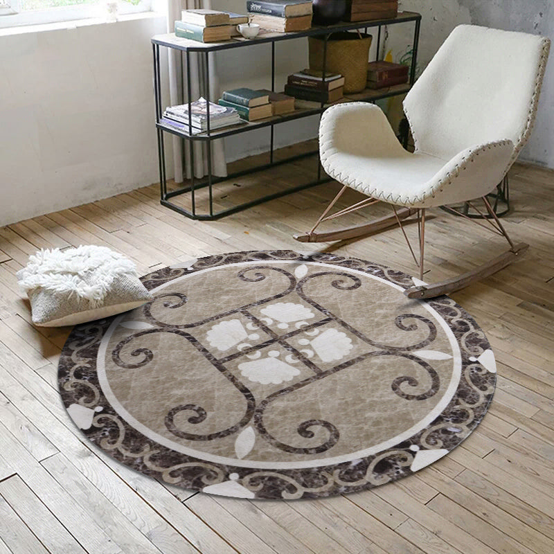 Nostálgica Multicolor Rug Moroccan Polypropileno Área floral Alfombra lavable con respaldo de la alfombra para mascotas para el hogar para el hogar