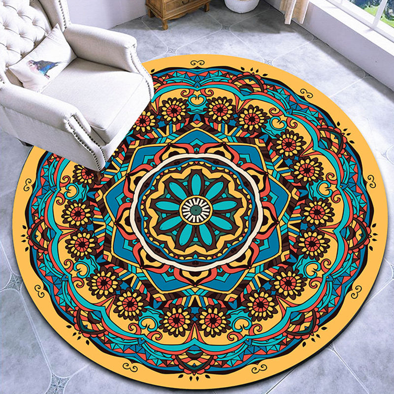 Fancy Multicolor Paisley estampado de estampado Polypropileno alfombra marroquí con alfombra resistente a manchas para manchas para salón para salón para salón