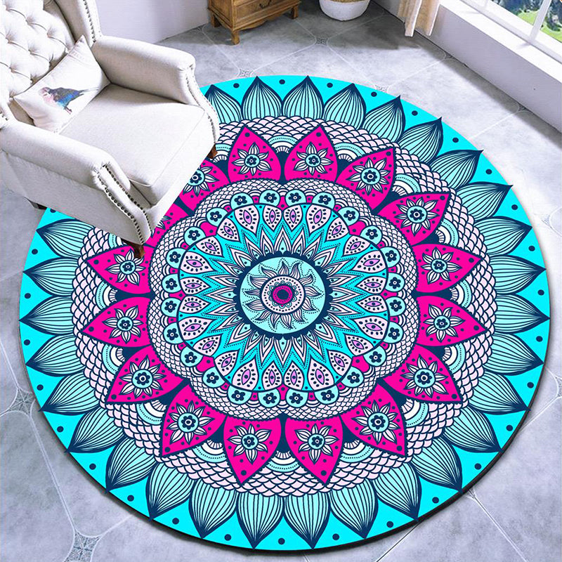 Pretty Mandala gemustert Teppich Multi-Farbe Marokkaner Teppich Polyester Haustierfreundliche Färbung resistent