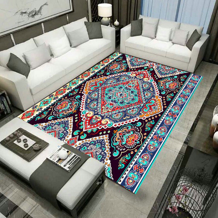 Grand Persian Rug Multicolor Jacquard Printed Rug Washable Non-Slip Backing Pet Friendly Rug for Living Room