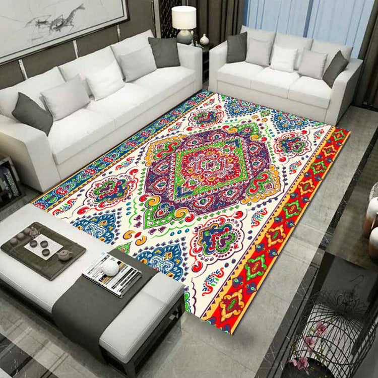 Grand Persian Rug Multicolor Jacquard Printed Rug Washable Non-Slip Backing Pet Friendly Rug for Living Room