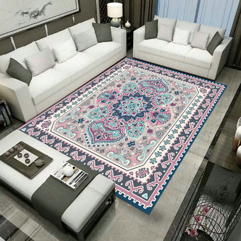 Grand Persian Rug Multicolor Jacquard Printed Rug Washable Non-Slip Backing Pet Friendly Rug for Living Room