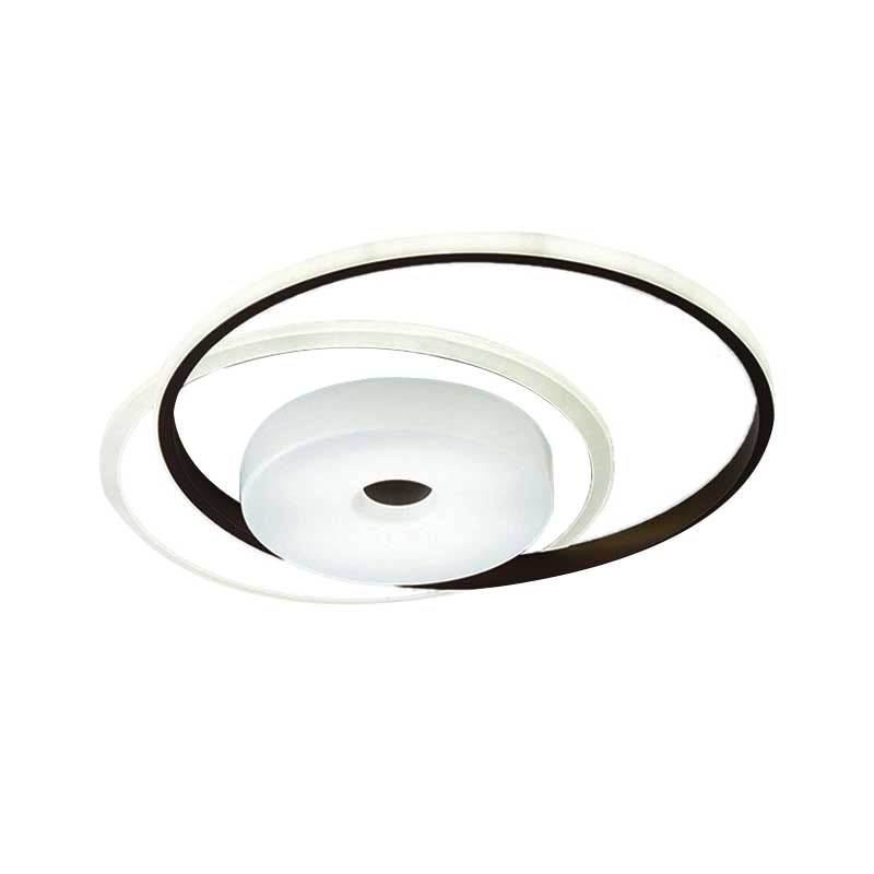 16"/19.5" W Coffee Orbit LED Flush Light Modern Acrylic Bedroom Ceiling Mounted Light Fixture, White Light