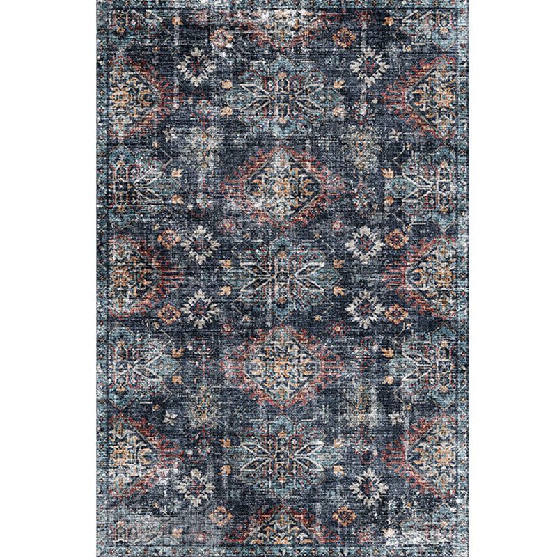 Moroccan Style Print Rug Multicolor Polyester Carpet Anti-Slip Pet Friendly Machine Washable Rug for Family Room