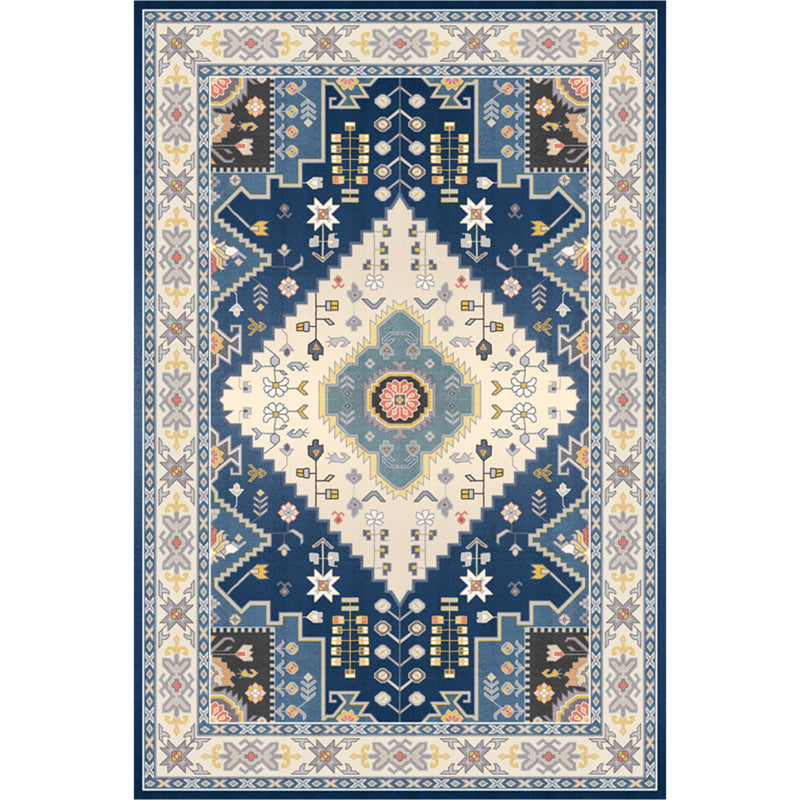 Nice Moroccan Rug Multi Colored Symmetric Print Carpet Non-Slip Machine Washable Pet Friendly Rug for Room