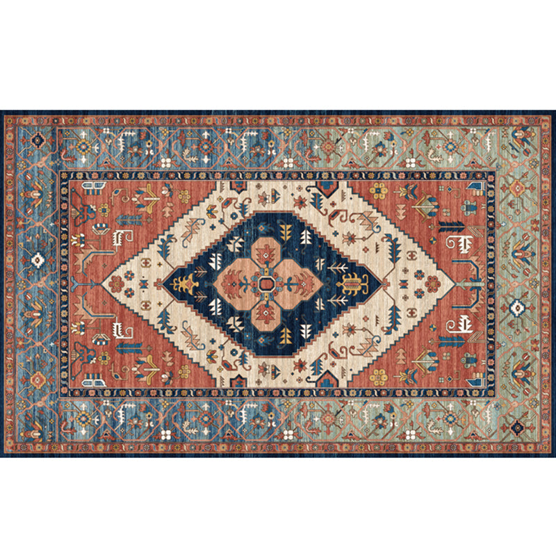 Nice Moroccan Rug Multi Colored Symmetric Print Carpet Non-Slip Machine Washable Pet Friendly Rug for Room