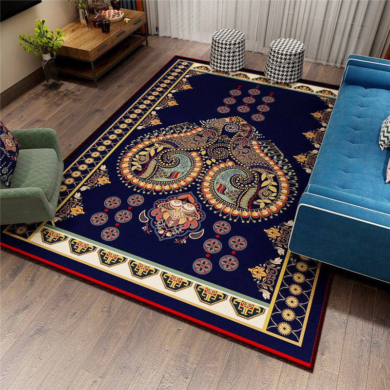 Classy Persian Rug Multi-Color Flower Area Rug Machine Washable Stain Resistant Non-Slip Indoor Rug for Home