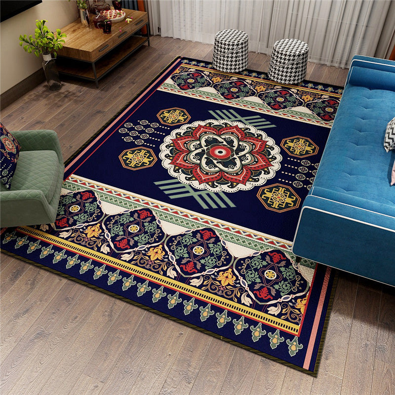 Classy Persian Rug Multi-Color Flower Area Rug Machine Washable Stain Resistant Non-Slip Indoor Rug for Home