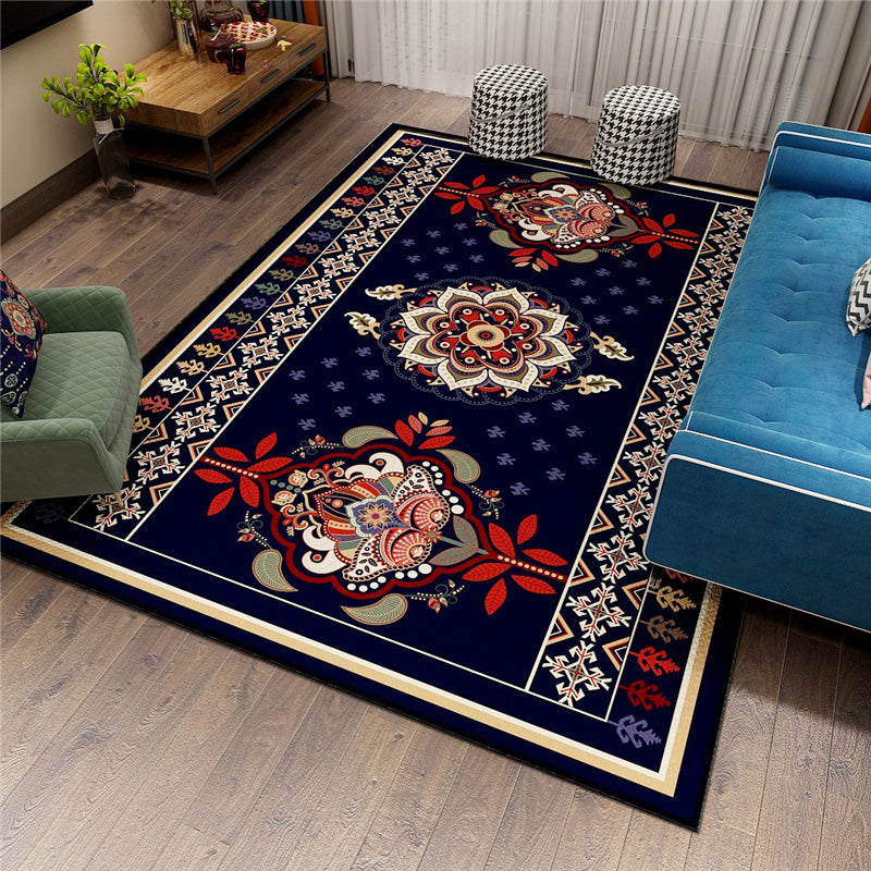 Classy Persian Rug Multi-Color Flower Area Rug Machine Washable Stain Resistant Non-Slip Indoor Rug for Home