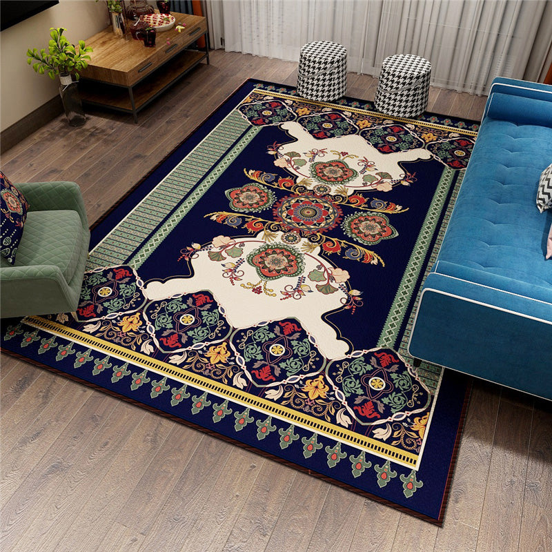 Classy Persian Rug Multi-Color Flower Area Rug Machine Washable Stain Resistant Non-Slip Indoor Rug for Home