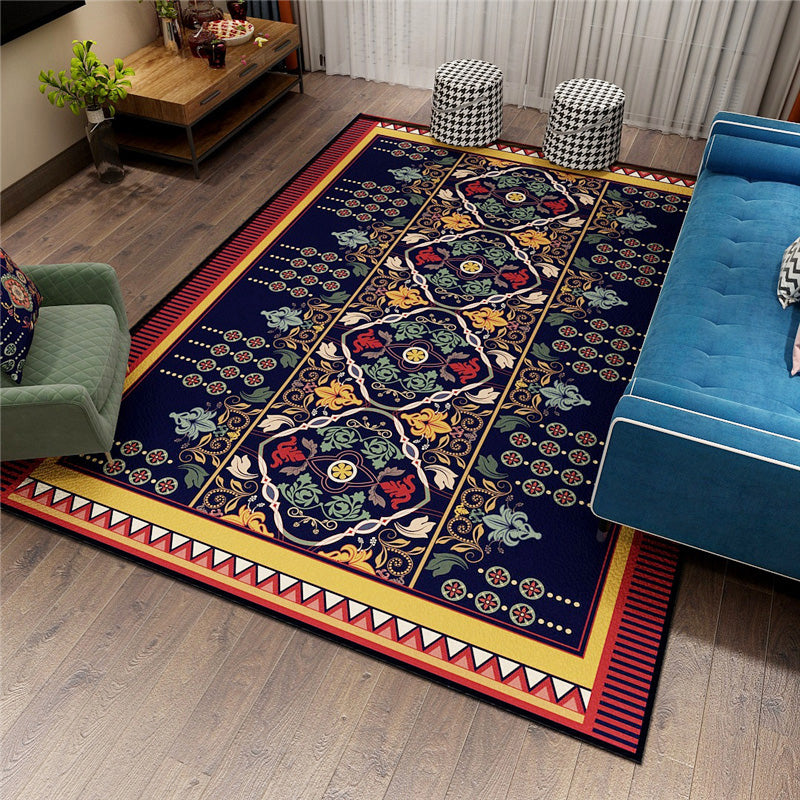 Classy Persian Rug Multi-Color Flower Area Rug Machine Washable Stain Resistant Non-Slip Indoor Rug for Home