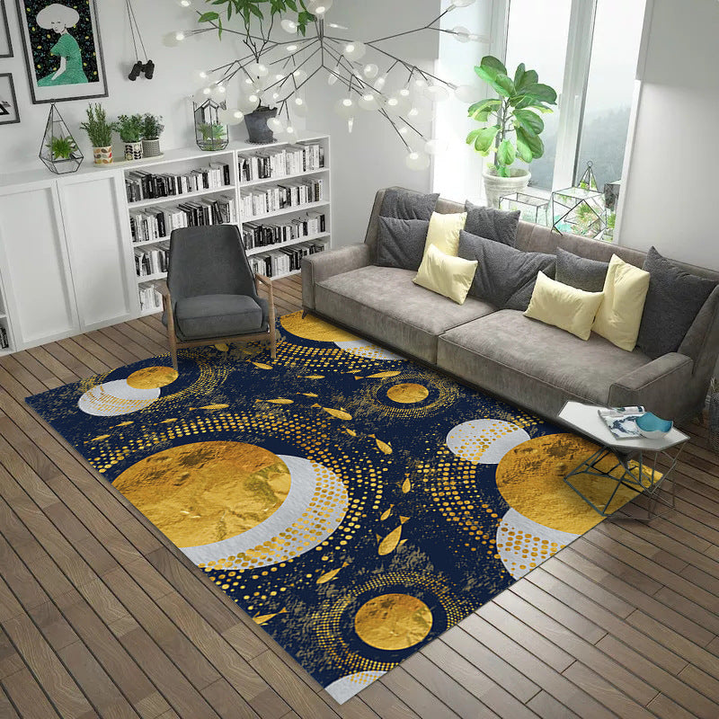 Oriental Blossom Area Rug Multi Colored Polyester Carpet Stain Resistant Non-Slip Machine Washable Rug for Living Room