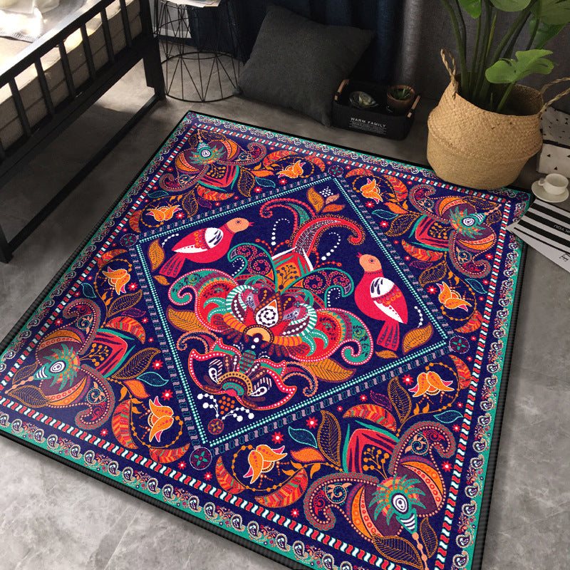 Persian Chamber Area Rug Multicolor Jacquard Printing Carpet Synthetics Anti-Slip Stain Resistant Pet Friendly Rug