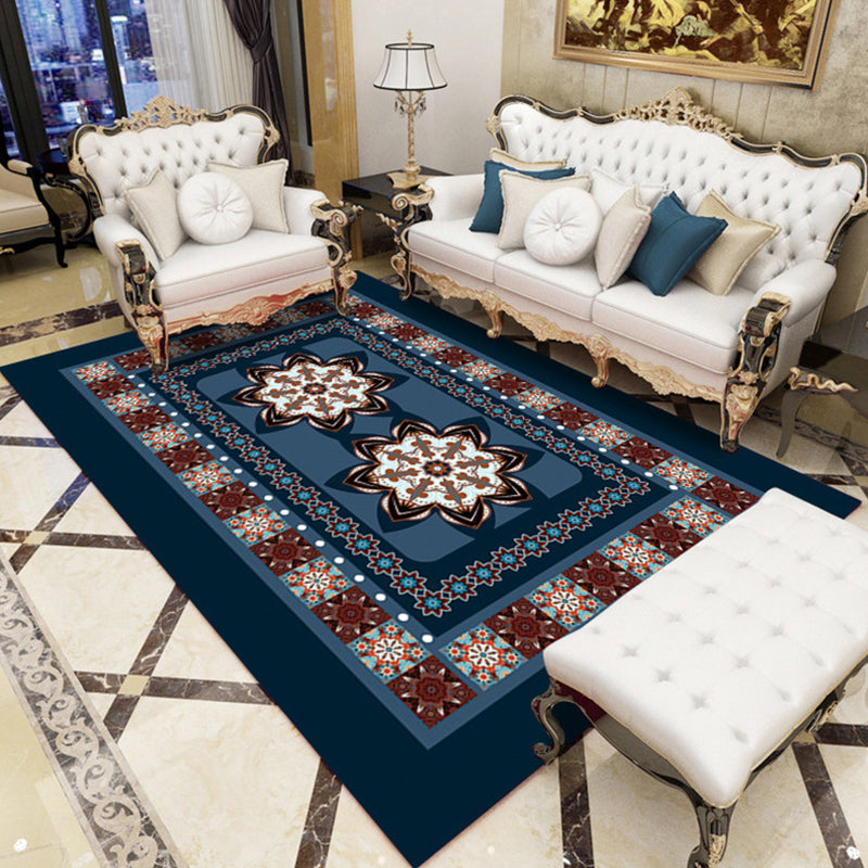 Imperial Moroccan Rug Multi-Colored Printed Carpet Anti-Slip Backing Pet Friendly Washable Rug for Lounge