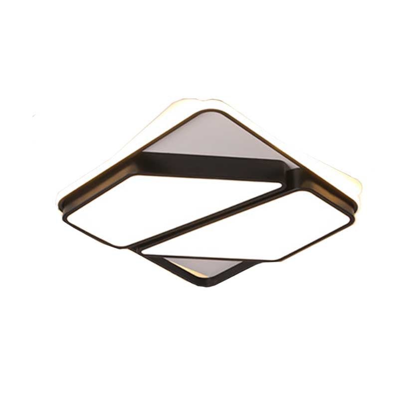 Woonkamer LED-splitsblok inbouwplafondlamp Modern metallic zwart en wit plafondinbouwmontage, 16"/19,5"/35,5" breed