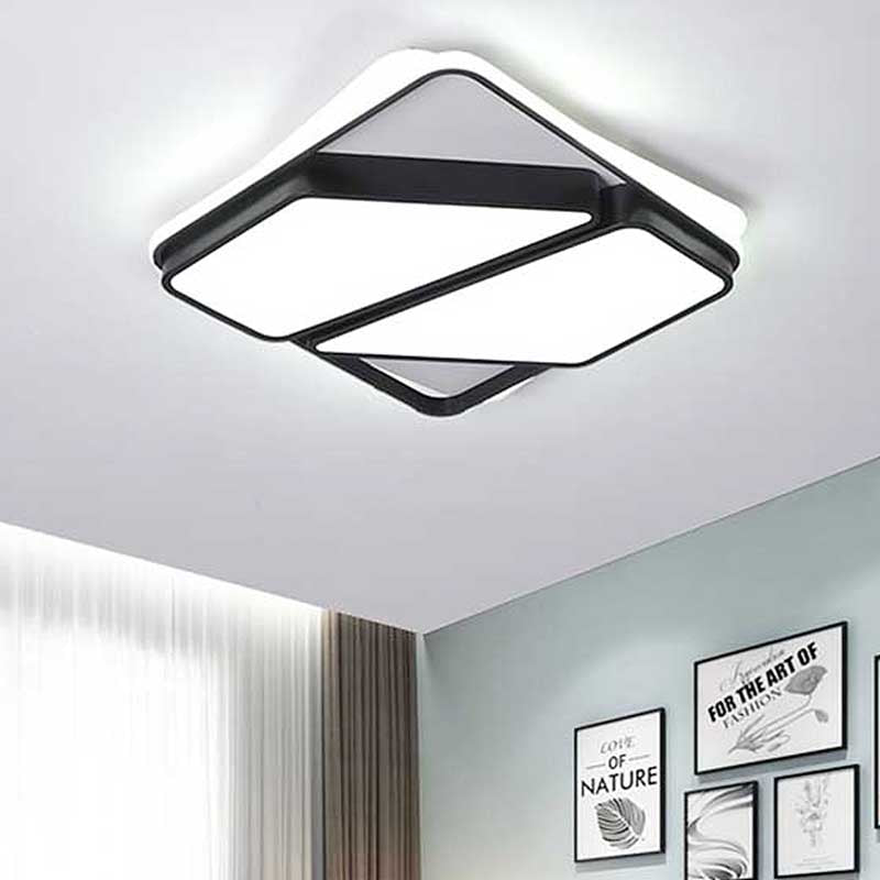 Woonkamer LED-splitsblok inbouwplafondlamp Modern metallic zwart en wit plafondinbouwmontage, 16"/19,5"/35,5" breed