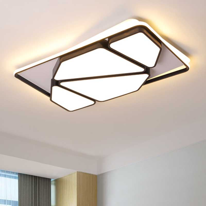 Wohnzimmer LED Splicing-Block Flush Deckenleuchte Modern Metallic Schwarz und Weiß Ceiling Flush Mount, 16 "/19.5" /35.5 " Wide