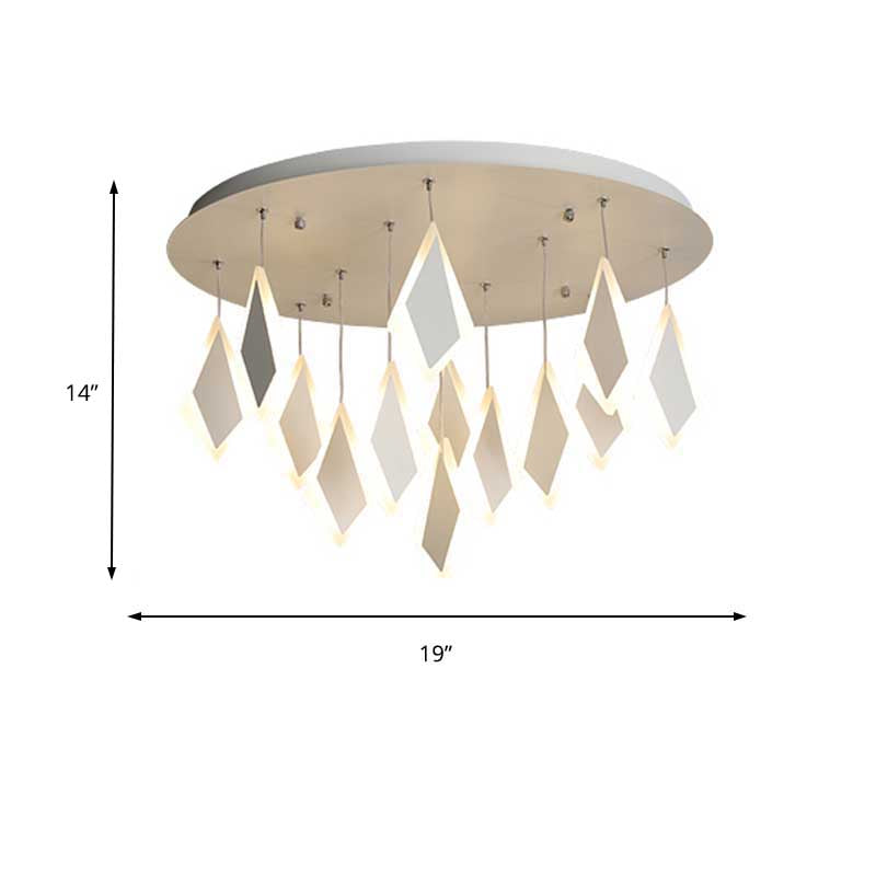 LED Acrílico Drop Rush Mount Light Contemporáneo 19 "/27" /31.5 " Lámpara de techo de amplio dormitorio en luz cálida/blanca