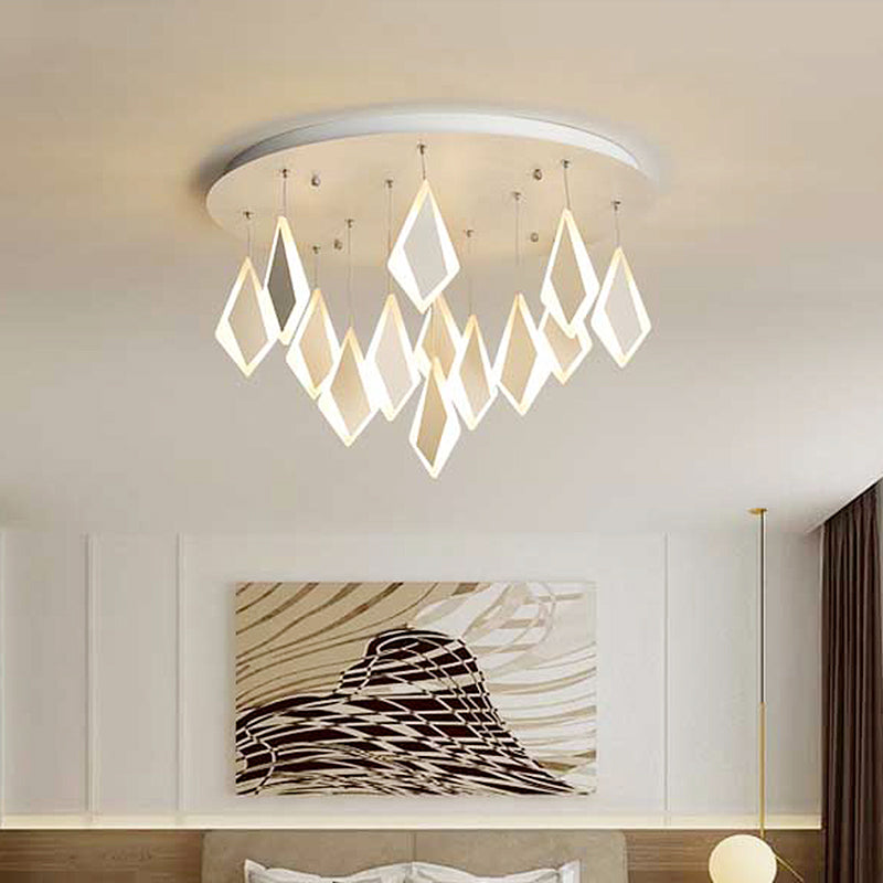 LED Acrylique Acrylique Vapeur Lumière Contemporaine 19 "/27" /31.5 " Large Bedroom Ceiling Light Fixture in Warm / White Light