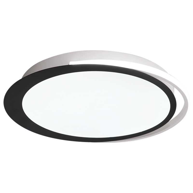 Plafoniera da incasso a LED rotonda da 16"/19,5"/23,5" con montaggio a incasso in acrilico bianco e nero minimalista con luce calda/bianca/naturale