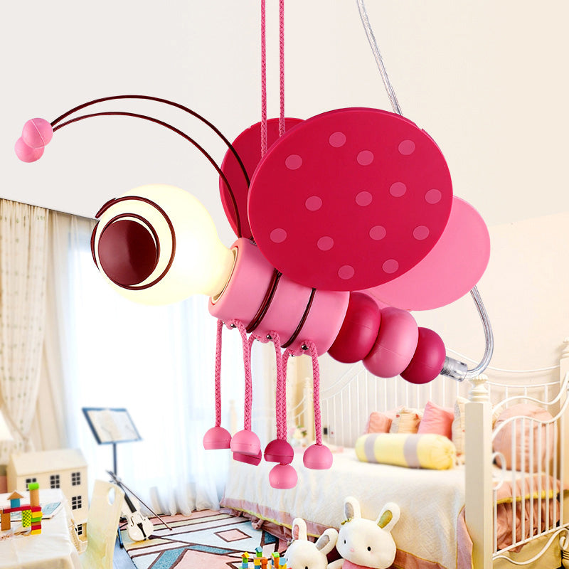 Kids Style Bee Shape Suspension Lighting Metallic 1-Light Nursery Pendant Ceiling Light