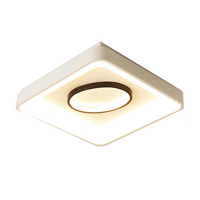 Slaapkamer vierkante/rechthoekige en ovale inbouwlamp 16"/19,5"/35,5" brede Noordse metalen LED witte inbouwlamp in warm/wit licht