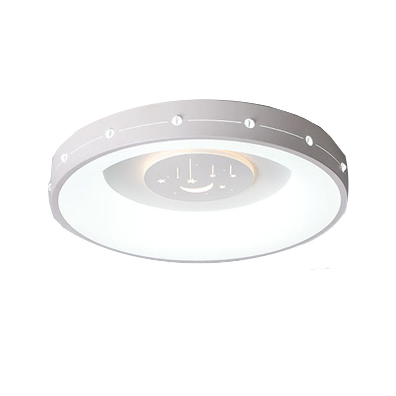 16"/19.5" Dia Ronde Gebogen Flush Plafond Licht Nordic Acryl Slaapkamer LED Flush Mount in Warm/Wit Licht