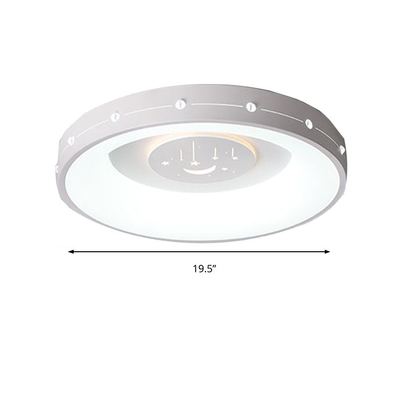 16 "/19.5" Dia Round Curved Flush Ceiling Light Nordic Acrylic Bedroom LED Flush Mount in Warm / White Light