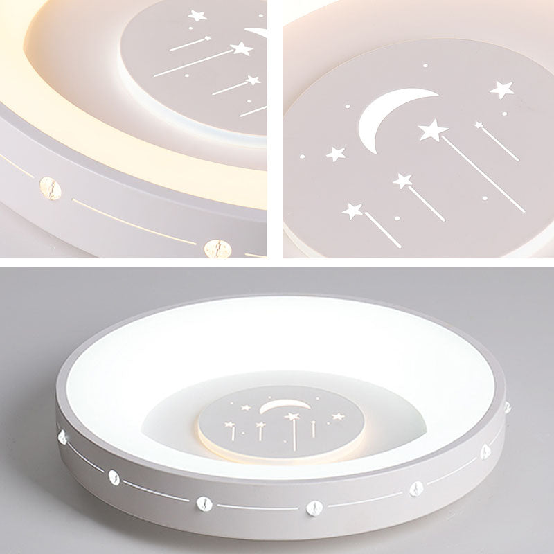 16 "/19.5" Dia Round Curved Flush Ceiling Light Nordic Acrylic Bedroom LED Flush Mount in Warm / White Light