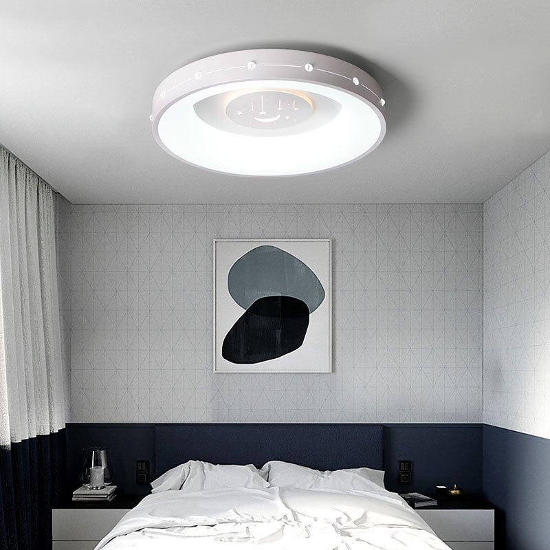 16"/19.5" Dia Ronde Gebogen Flush Plafond Licht Nordic Acryl Slaapkamer LED Flush Mount in Warm/Wit Licht