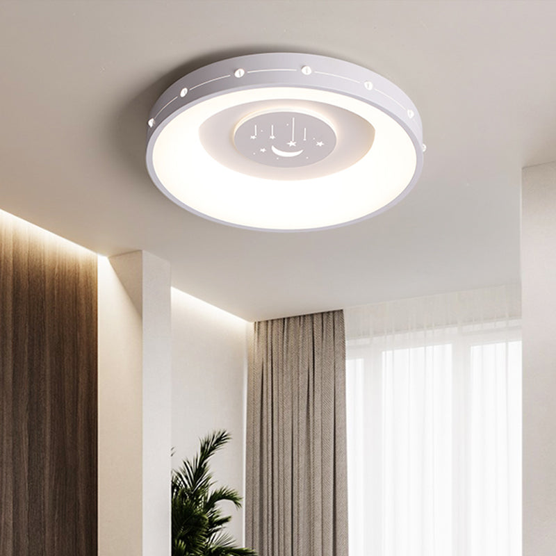 16"/19.5" Dia Ronde Gebogen Flush Plafond Licht Nordic Acryl Slaapkamer LED Flush Mount in Warm/Wit Licht