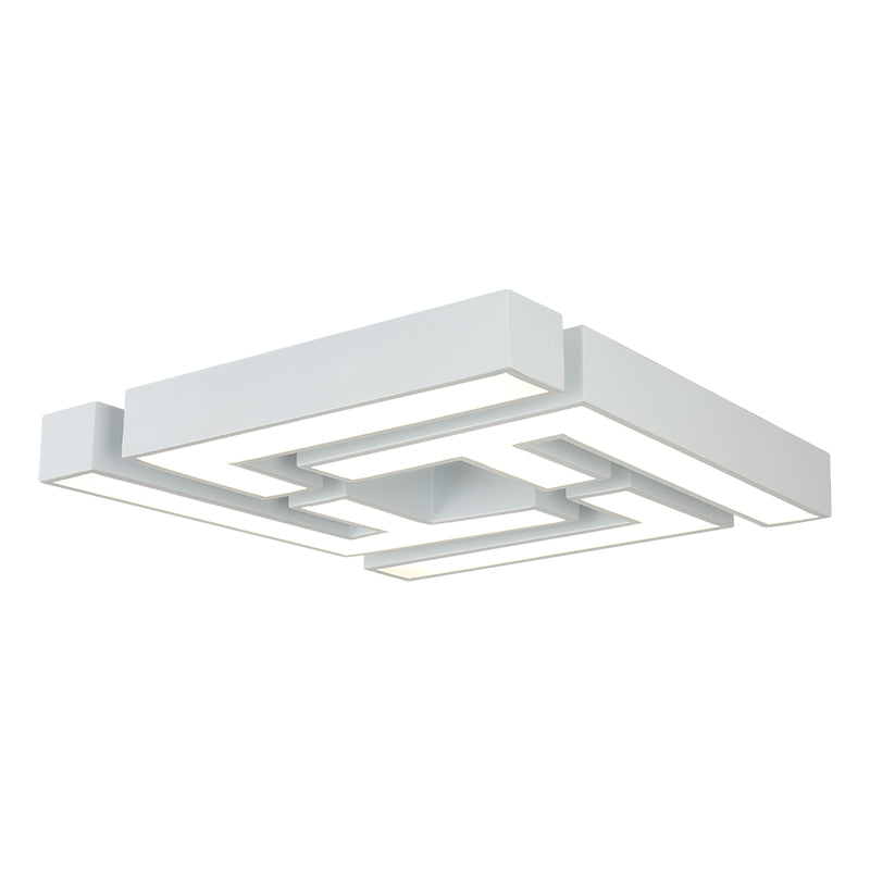 Lámpara empotrada para dormitorio Maze, accesorio LED blanco con sombra acrílica para montaje en techo, luz blanca/cálida