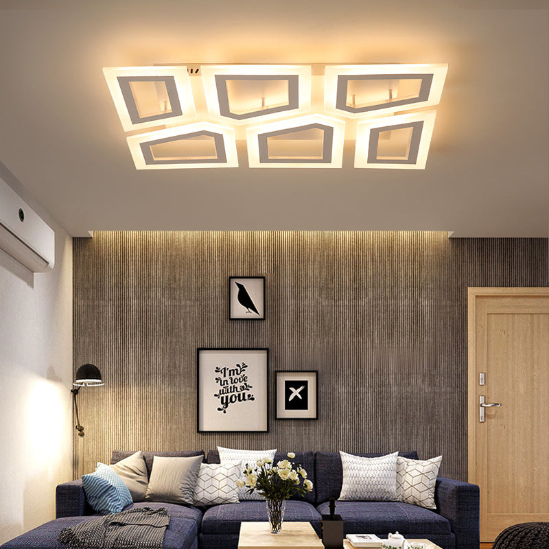 Splicing Square / Rettangolare LED Flush Light 16 "/24.5" /37.5 " W Moderno Acrilico Camera Soffitto Lampada a Warm / White Light