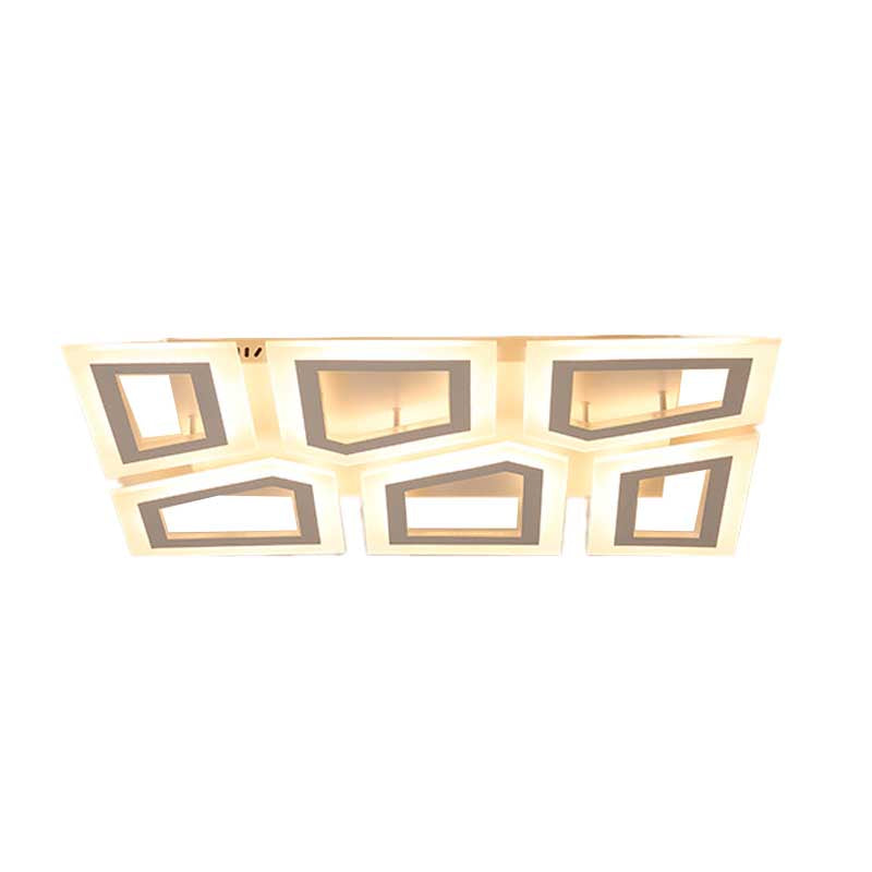 Spleißen Quadrat/Rechteck LED Flush Light 16"/24.5"/37.5" W Moderne Acryl Schlafzimmer Deckenleuchte im warmen/weißen Licht