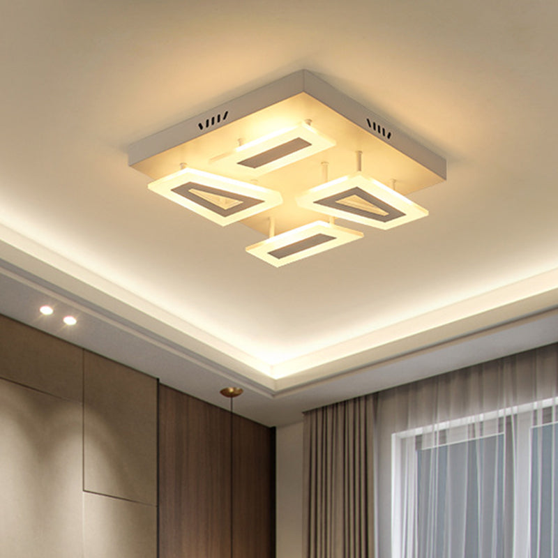 Splicing Square / Rettangolare LED Flush Light 16 "/24.5" /37.5 " W Moderno Acrilico Camera Soffitto Lampada a Warm / White Light