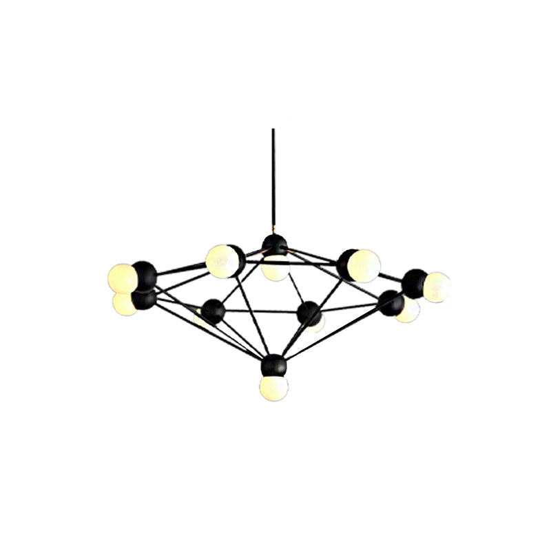 6/8/10-Light Living Room Hanging Light Kit Black/Gold Chandelier Light Fixture with Geometric Metal Arm